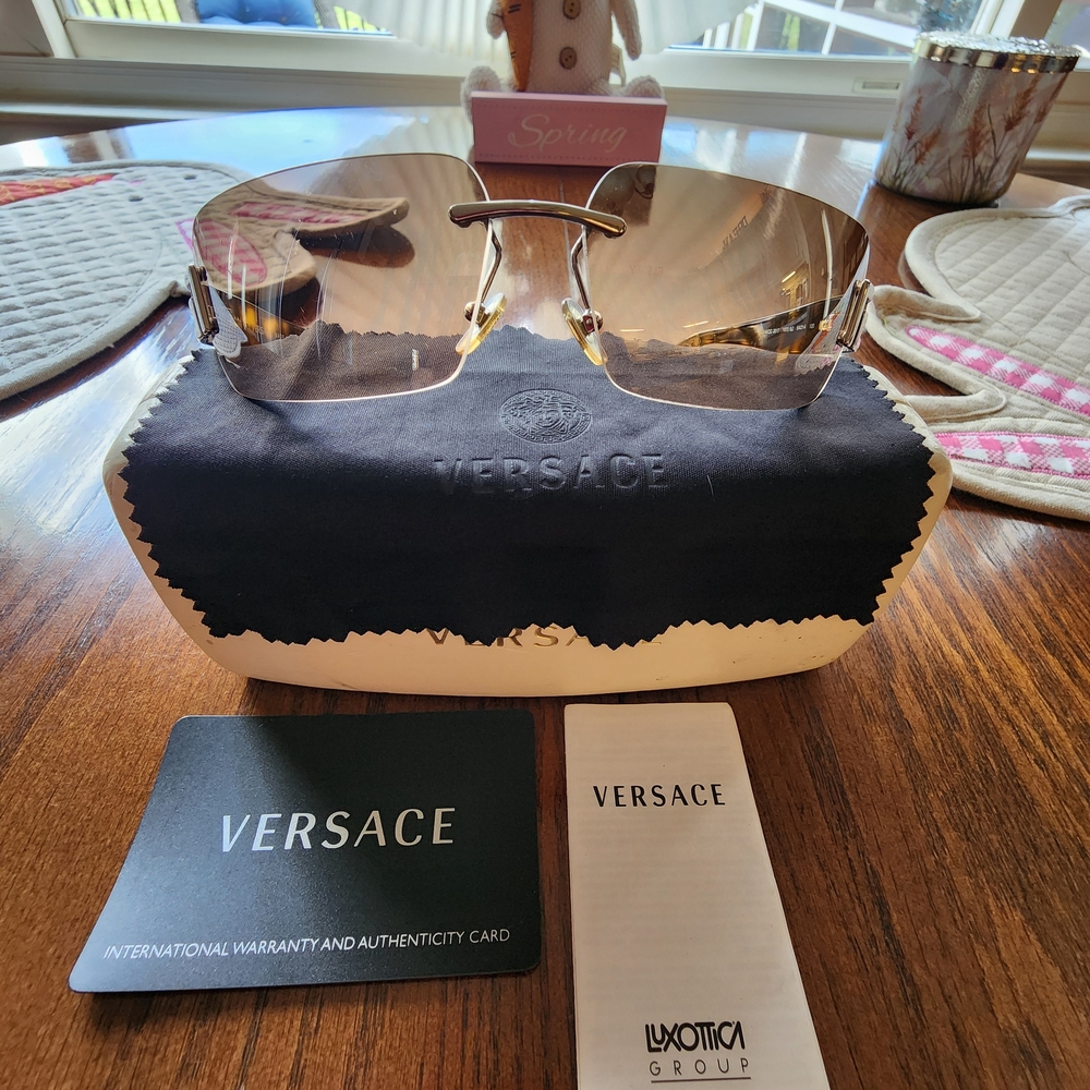 Vintage Versace MOD 2017 Rimless Sunglasses